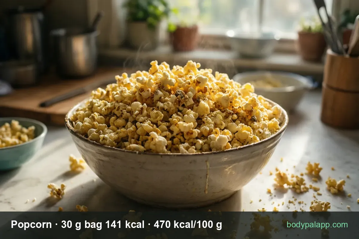 Popcorn - 141 kcal per 30 g bag