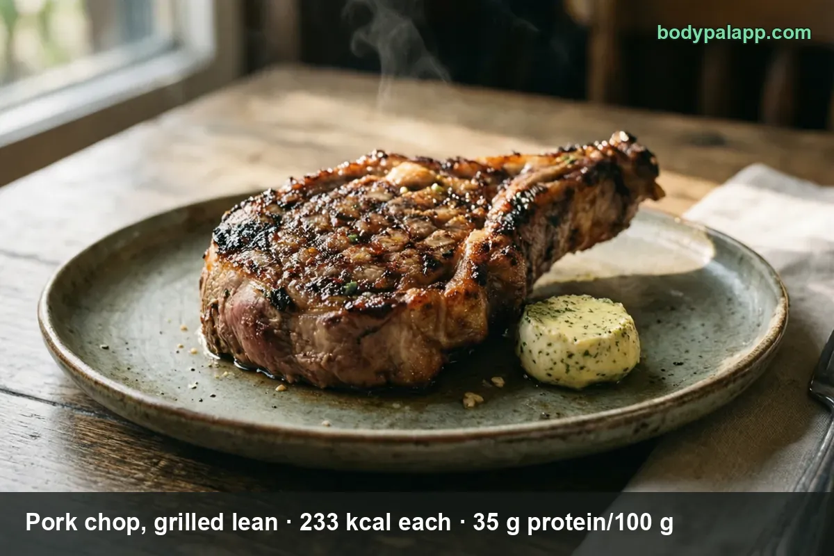 Pork chop - 233 kcal grilled lean