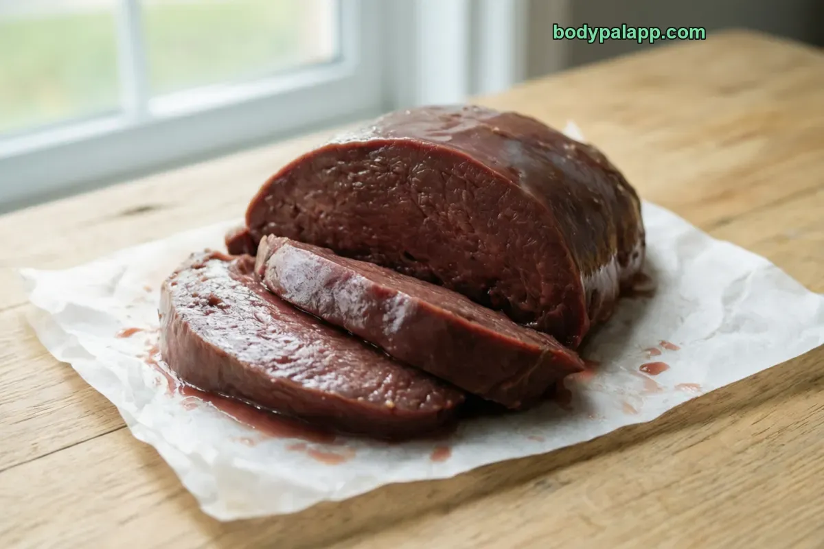 Pork liver, cooked, braised