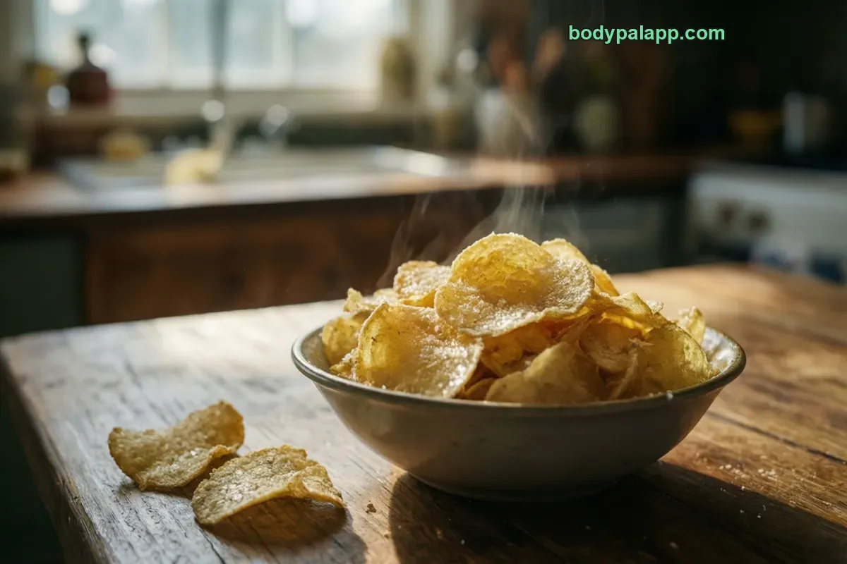 Potato chips, plain, salted