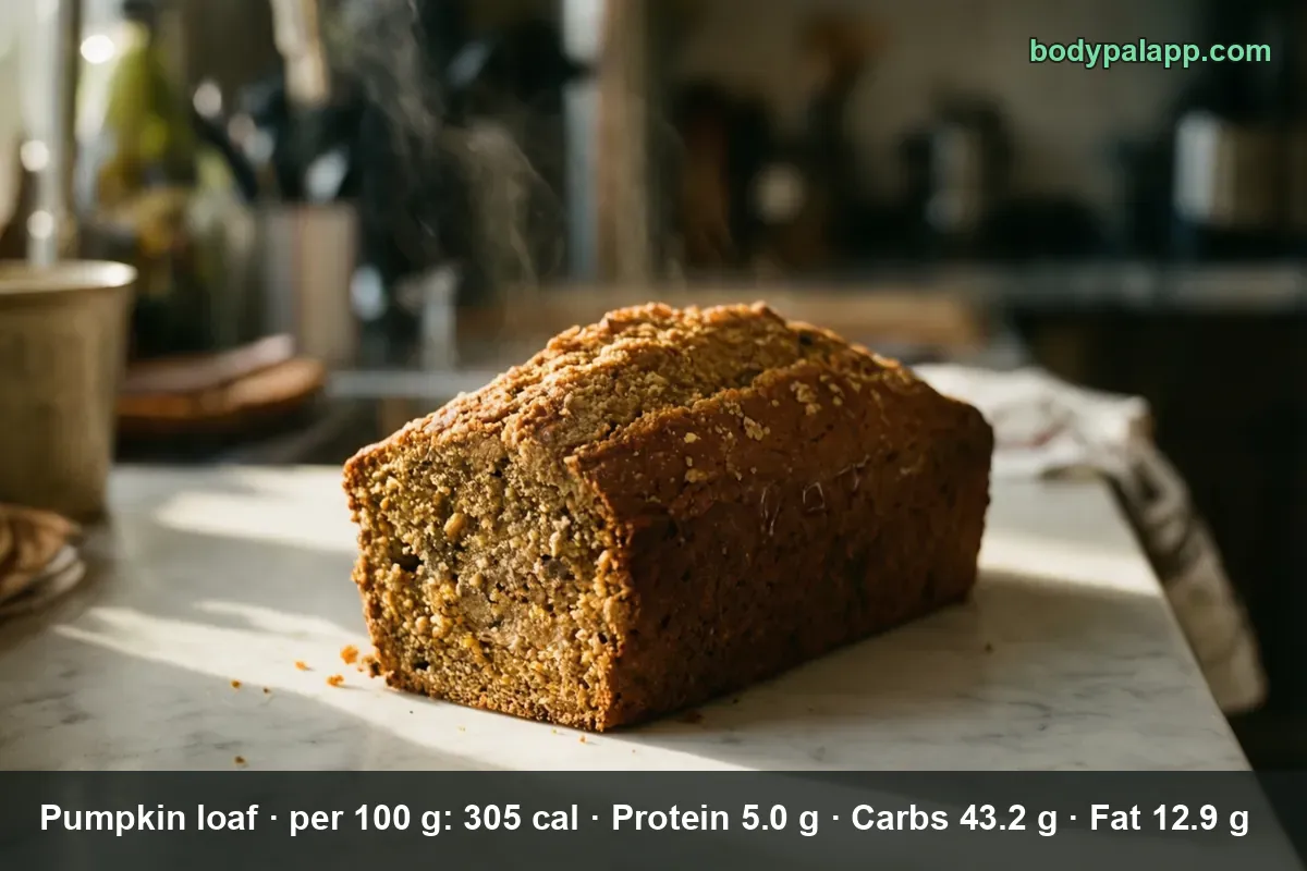 Whole unsliced pumpkin loaf with a craggy crust and steam rising, no glaze