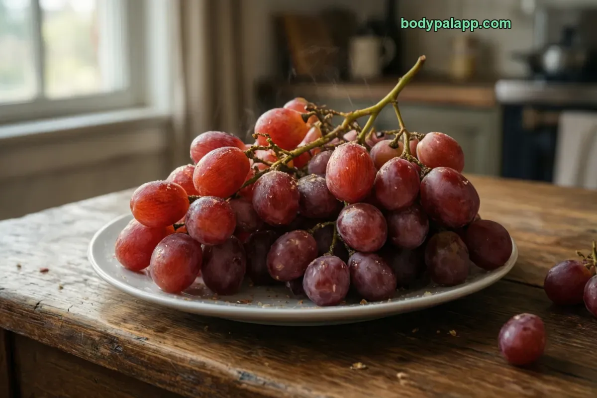 Red seedless grapes, red seedless, raw