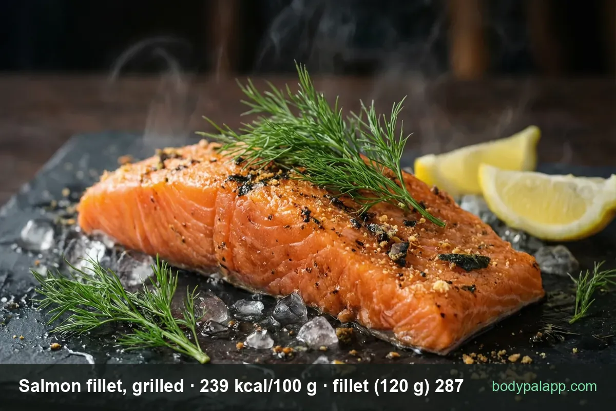 Salmon - 287 kcal per grilled fillet