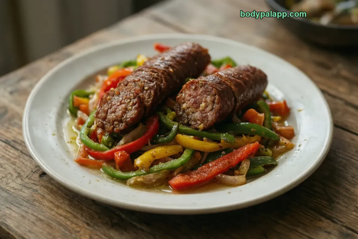 Sausage and peppers, no sauce
