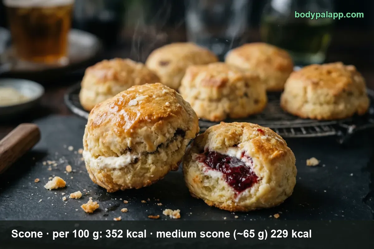 Scone - 229 kcal per medium scone