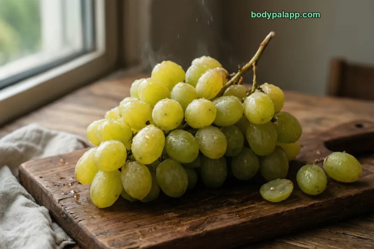 Seedless green grapes, raw, Thompson seedless