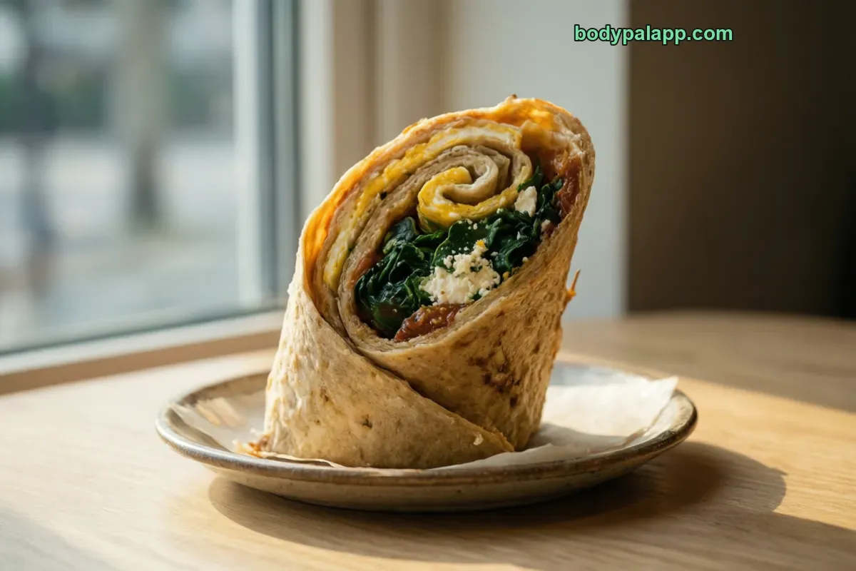 Starbucks spinach feta wrap, as served