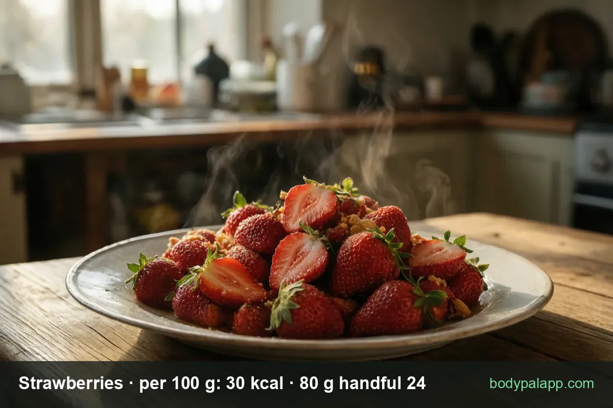 Strawberries - 24 kcal per 80 g handful