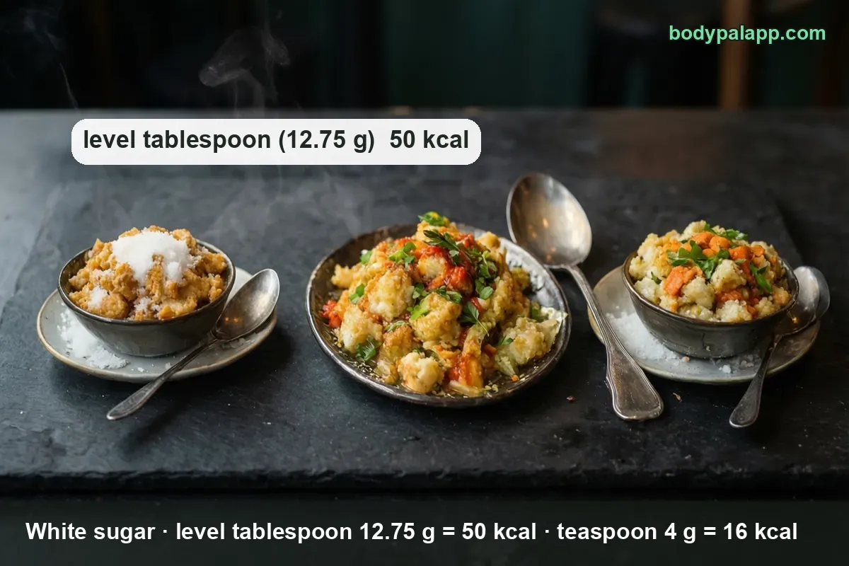 Granulated icing demerara and brown sugar calories per tablespoon compared