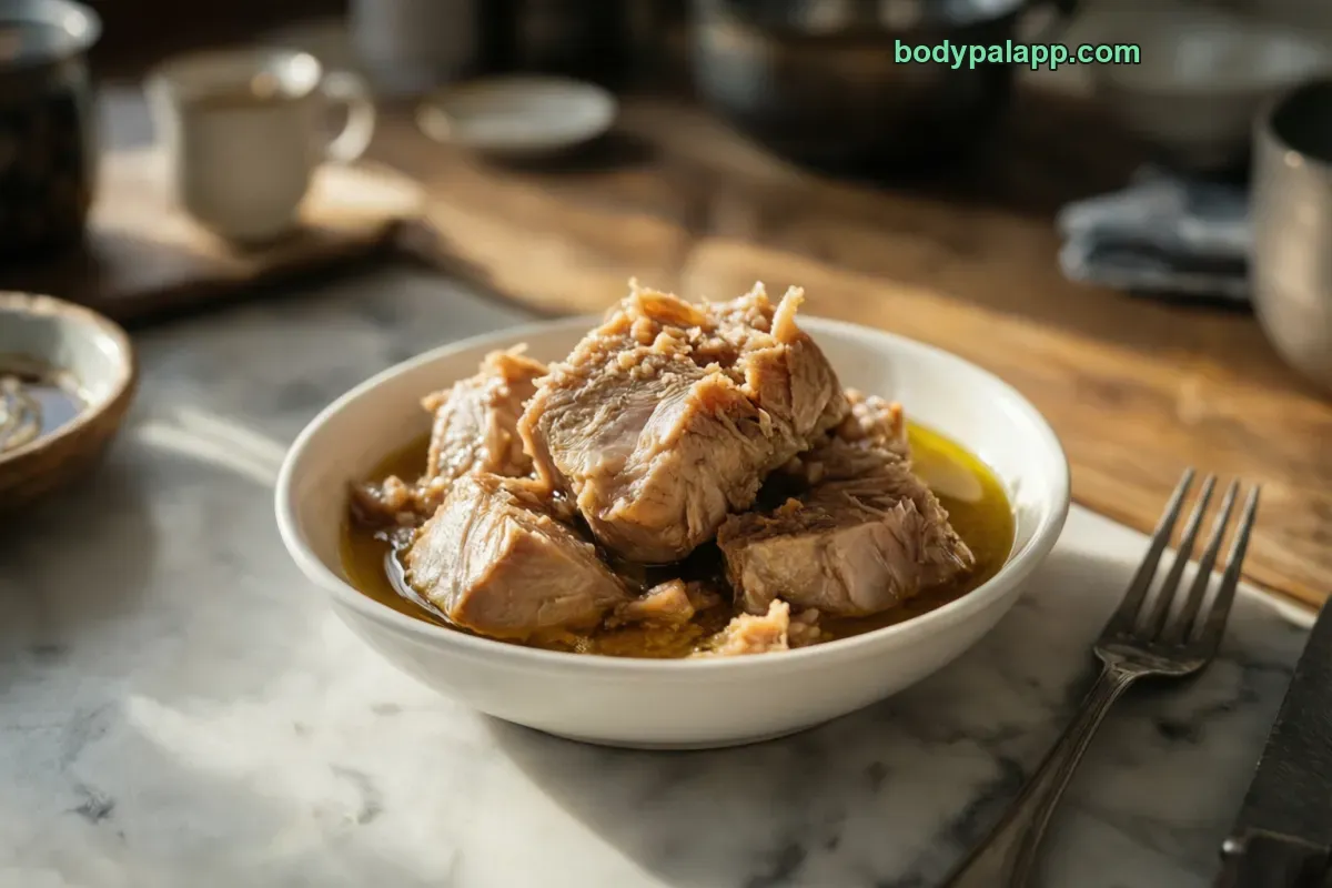 Tuna in oil, light, canned, drained