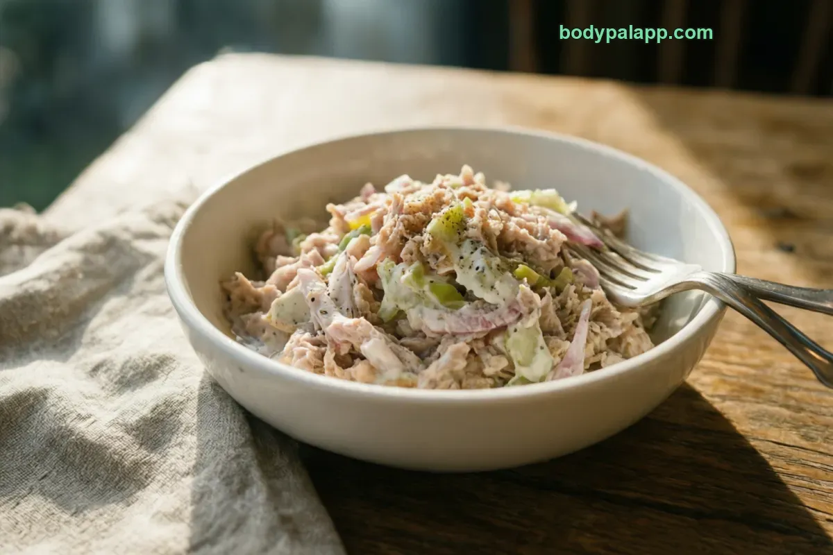 Tuna with mayo, made with mayonnaise