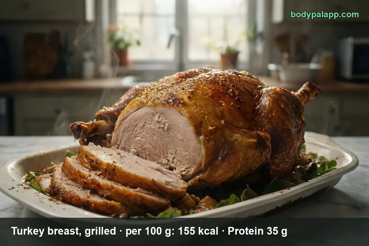 Turkey - 155 kcal per 100 g breast