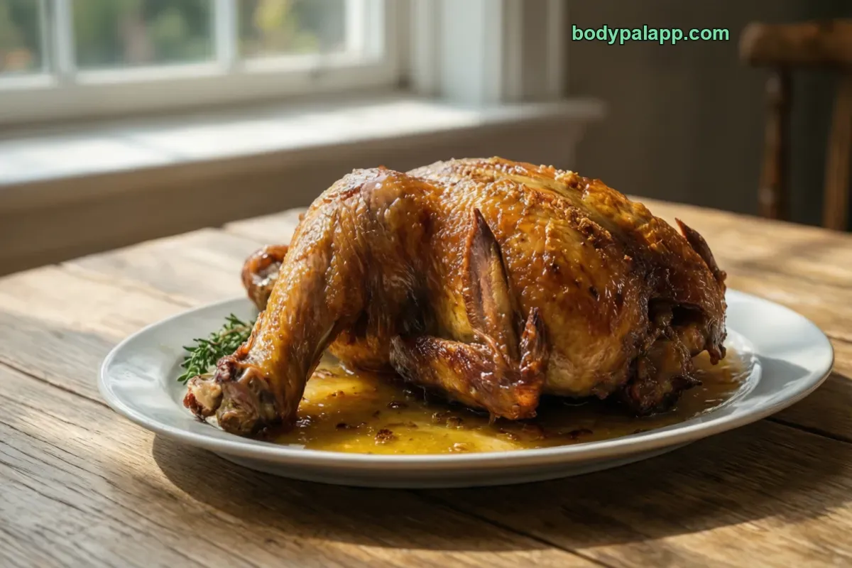 Turkey wing, roasted, meat and skin